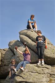 Jack, Will, Ash and Callum on Bonehill Rocks