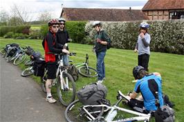 A chocolate break by the roadside at Wood Lane near Walcote,13.8 miles into the ride