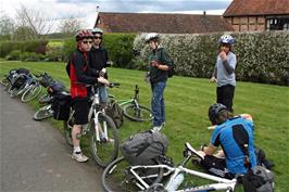 A chocolate break by the roadside at Wood Lane near Walcote,13.8 miles into the ride