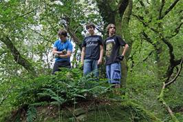 Ash, Callum and Jack in the woods at Lustleigh Cleave