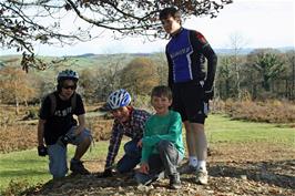 Jack, Will, George and Ash on Hembury Fort