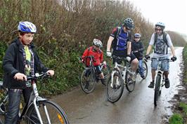 Will, John, Ash, George and Jack on the Pridhamsleigh road