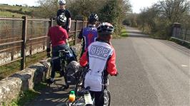 A short rest on Saltford Bridge, over the River Avon, 12.3 miles into the ride