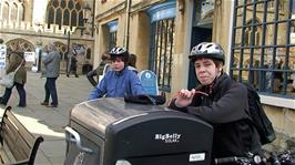 The rest of us, who just enjoyed a cafe stop nearby, wait patiently for John and Will to emerge from the Roman Baths