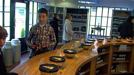 Inside the shop at the Cheddar Gorge Cheese Company after our tour of the factory