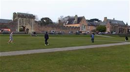 Frisbee Rocket fun in the grounds of Wells Cathedral