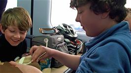 George keeps to his word and watches Lawrence's fried eggs right up to the time he has finished them, on the 15:49 train to Newton Abbot