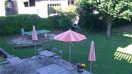 View to the garden from our room at Avenches Youth Hostel