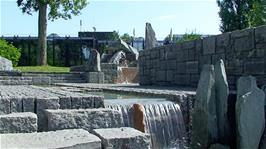 The water feature in the grounds of the International Olympic Committee Headquarters in Lausanne, 0.3 miles from the hostel