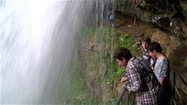 The group underneath Giessbach Falls