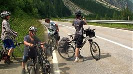 A rest stop at Weidli, 16.9 miles into the ride and 986m above sea level