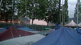 Glimpse of the Open Air Cinema at Alpenquai, Lucerne, by Lake Lucerne that we have found on our evening cycle ride