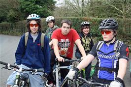 Jack, Callum, Adam, Lawrence and Ash in the grounds of Dartington Hall