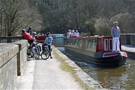 A Happy Barge passes over the Dundas Aqueduct