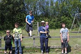 John, Will, Ash, Simon, Rowan and Lawrence in Holne Play Park