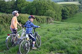 Will and George on the first section of the path from Higher Penn Farm