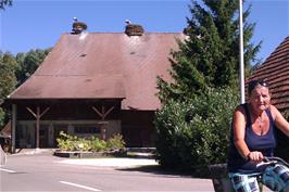 Storks nesting on the houses at Altreau, 5.5 miles into the ride