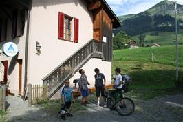 The group outside Château d'Oex Youth Hostel