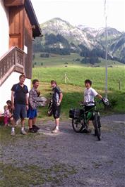 The group outside Château d'Oex Youth Hostel