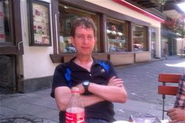 Michael at the Early Beck Patisserie on Gstaad Promenade