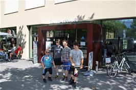 The group outside Interlaken Youth Hostel