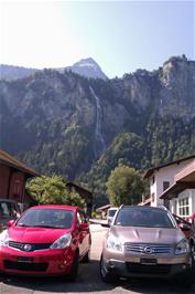 Oltschibach Falls, as seen from Route 9 at Unterbach