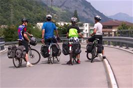 The group at Erstfeld, 19.0 miles into the ride