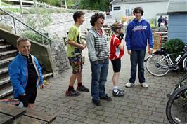 Outside the Venus café at Dartington Cider Press Centre