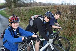 Alistair, Ash and Callum near Pennywell Farm, Rattery