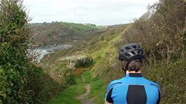 The Coast Path makes its final descent to Portholland