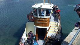 The St Mawes ferry arrives to take us to Falmouth