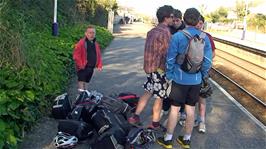 Waiting on Camborne Station for the 1803 train to Totnes after getting food from Camborne