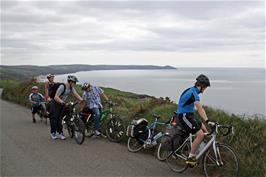 Pause for the view on the coast road near Portwrinkle, 6.9 miles into the ride