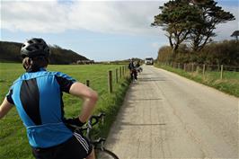 The road passing Caerhays Castle