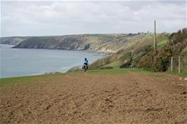 Taking the offroad shortcut to the Coast Path to Portholland, 2.1 miles from Boswinger