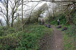 Location of our rope swing on the coast path to Portholland