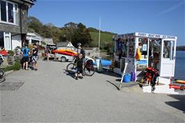 Ice creams at Helford Passage Beach while we wait for the passenger ferry, 19.6 miles into the ride