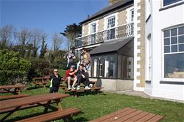 Group photo at Coverack Youth Hostel