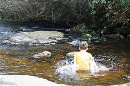 The rocky slabs under the water were a bit slippery