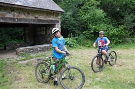 Lawrence and Dillan on the Island at South Brent