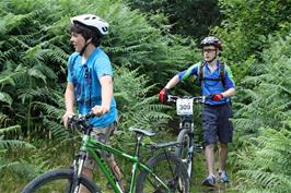 Lawrence and Arthur emerge from the Hembury moat near the fort