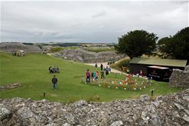 John and George in the Keep, or Inner Ward, of Old Sarum, Salisbury