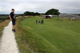 Dillan n the boundary of The Keep at Old Sarum, Salisbury