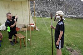 John gets a photo of George in his new outfit at Old Sarum