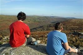 Lawrence and Dillan on Combestone Tor