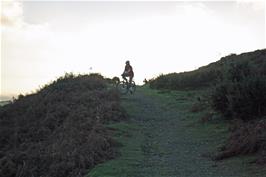 Lawrence starts the final descent of Dr Blackall's Drive