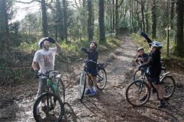 Lawrence, George, John and Dillan on the path behind River Dart Country Park