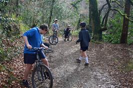 Dillan, Lawrence, John and George on the Lower Hembury Track