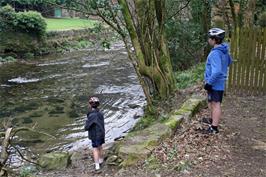 George and Dillan by the River Avon