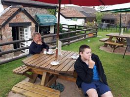 John and Dillan at the Canal Café, Tiverton